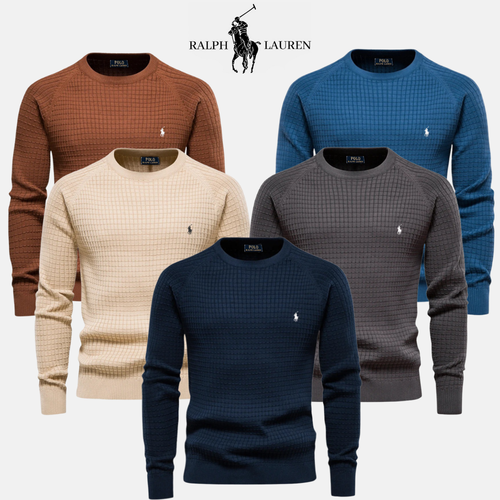 R&L Pull Héritage en Coton Texturé à Col Rond