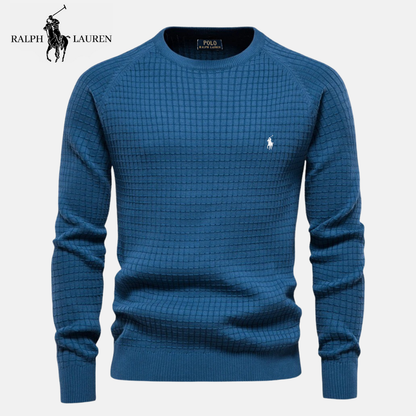 R&L Pull Héritage en Coton Texturé à Col Rond