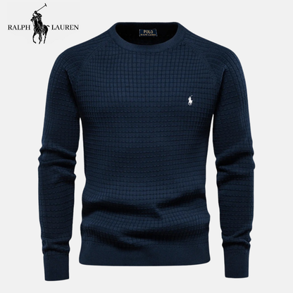 R&L Pull Héritage en Coton Texturé à Col Rond