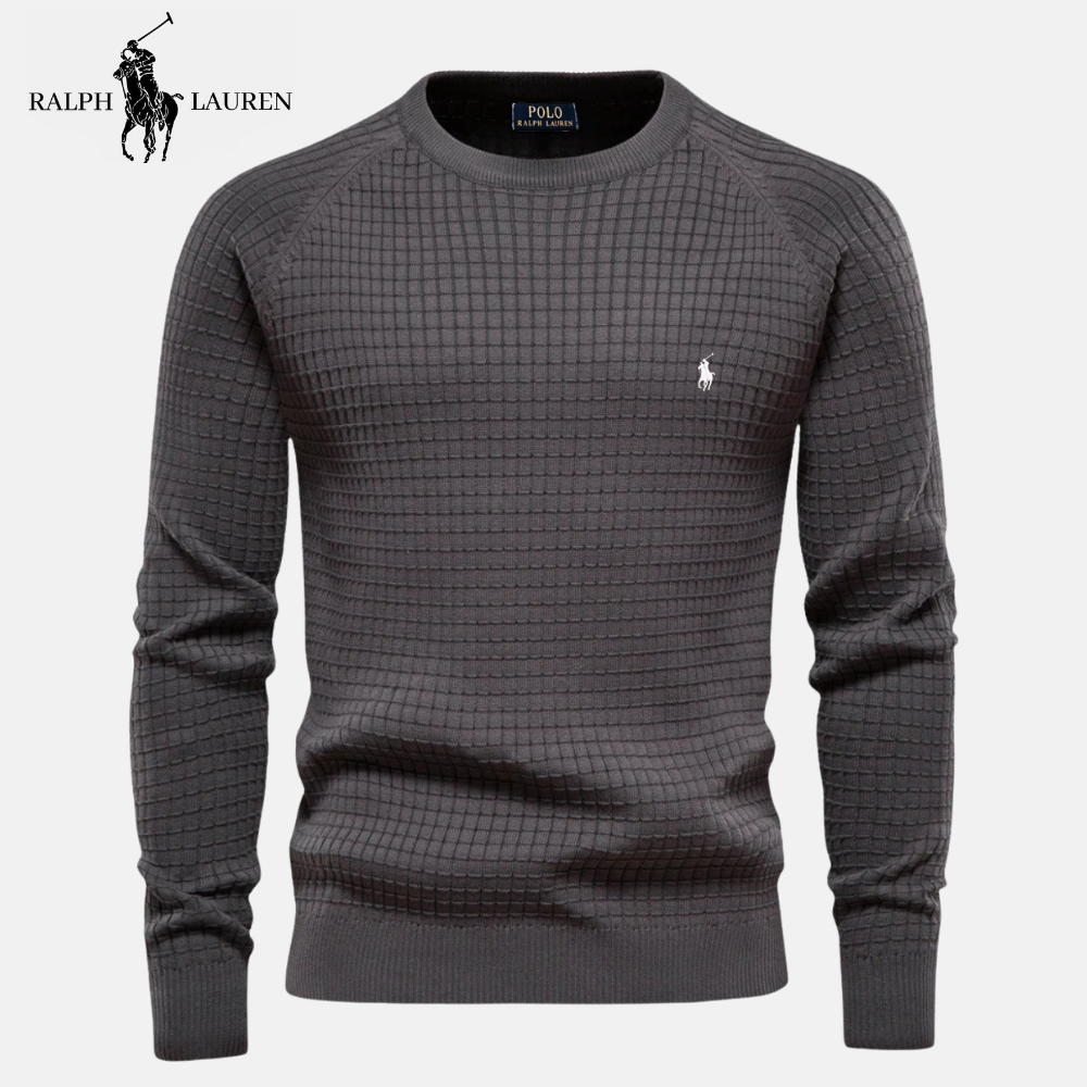 R&L Pull Héritage en Coton Texturé à Col Rond