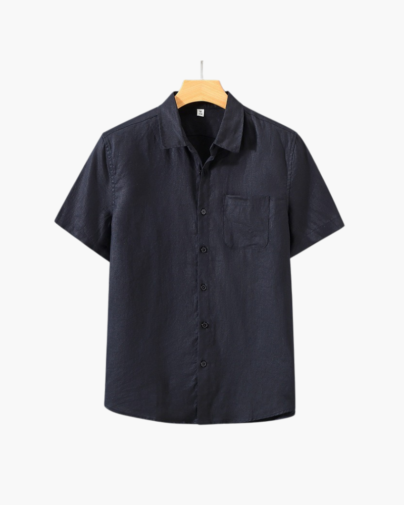 Chemise en lin à manches courtes
