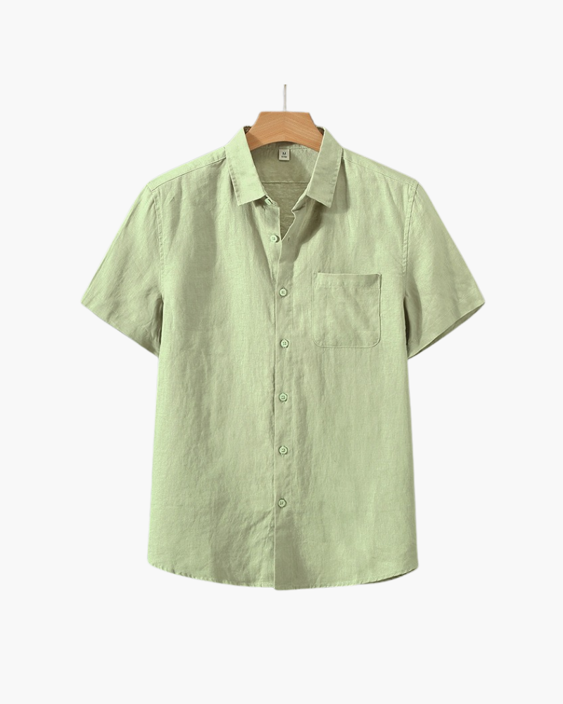 Chemise en lin à manches courtes