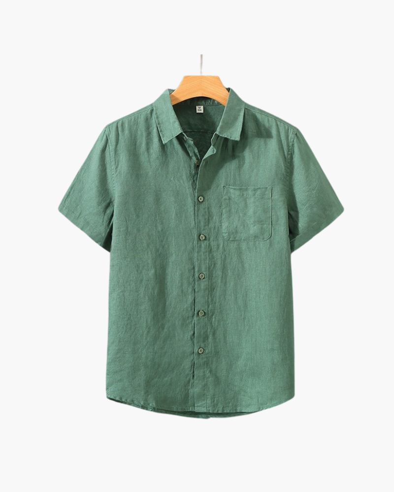 Chemise en lin à manches courtes