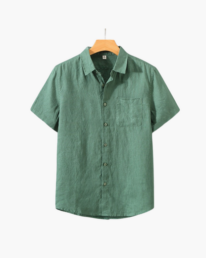 Chemise en lin à manches courtes