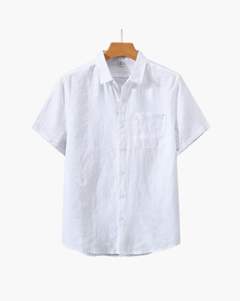 Chemise en lin à manches courtes