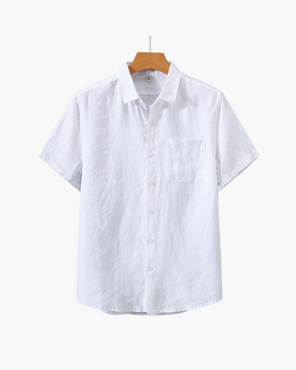Chemise en lin à manches courtes