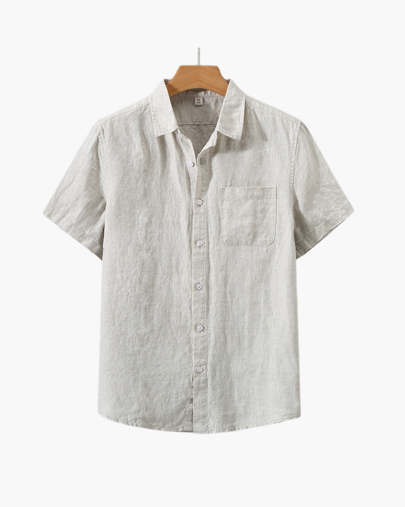 Chemise en lin à manches courtes